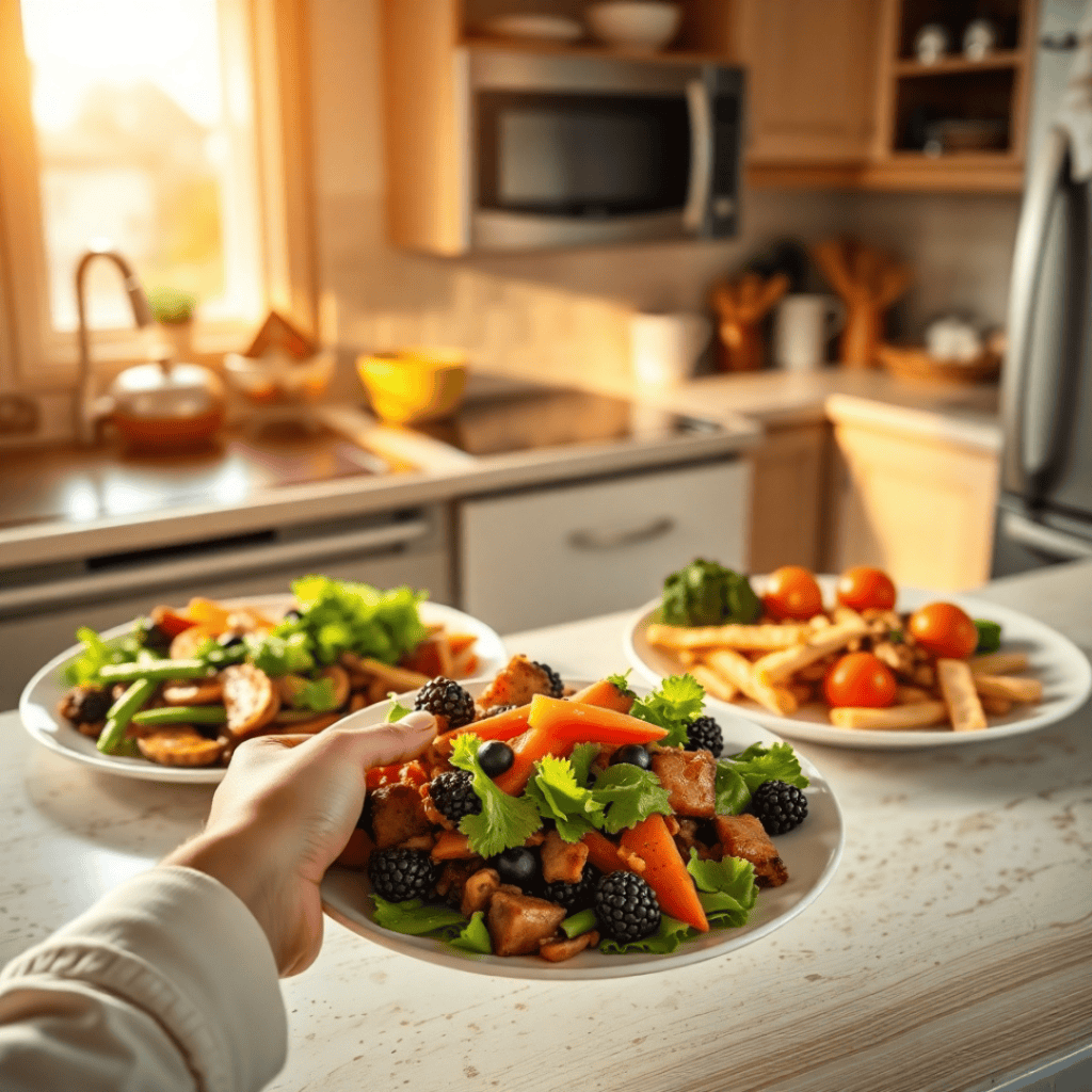 A woman cleaning out her pantry, removing processed sugary foods and replacing them with healthy, whole-food alternatives.